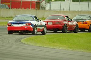 Cam Ebben's, Andrew Jenkins' and Bill Collins' Spec Miata Mazda Miatas