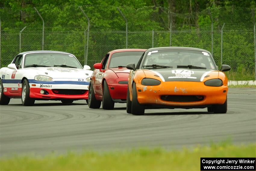 Cam Ebben's, Andrew Jenkins' and Bill Collins' Spec Miata Mazda Miatas
