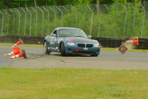 Roger Knuteson's T4 BMW Z4 goes off at turn 8.