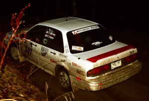 Todd Jarvey / Rich Faber come through the flying finish of the last stage in their Mitsubishi Galant VR4.