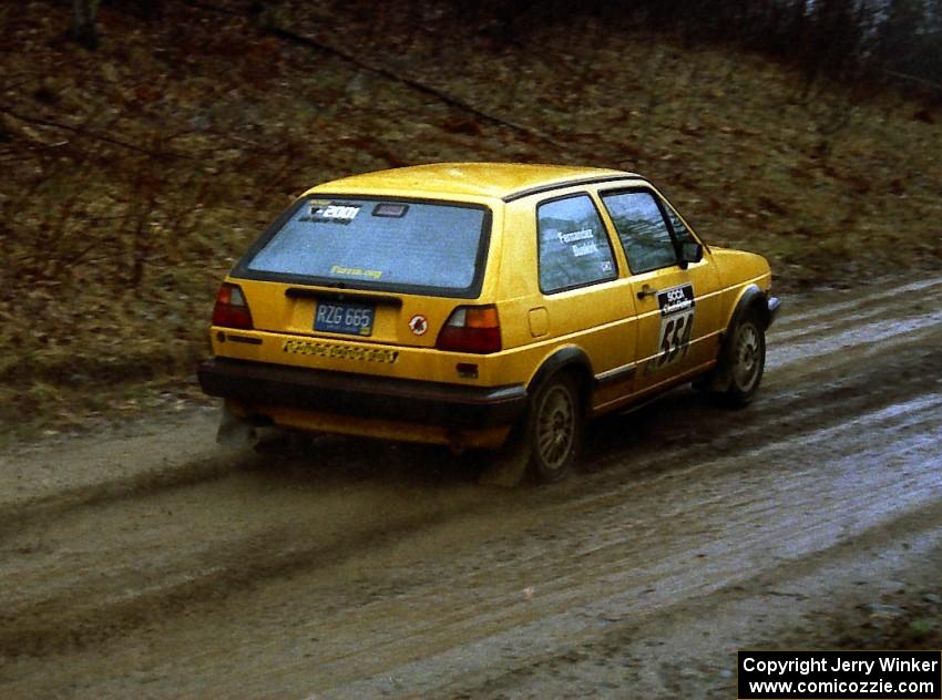 Mark Buskirk / Paul Fernandez at speed on East Steamboat Rd. in their VW GTI.