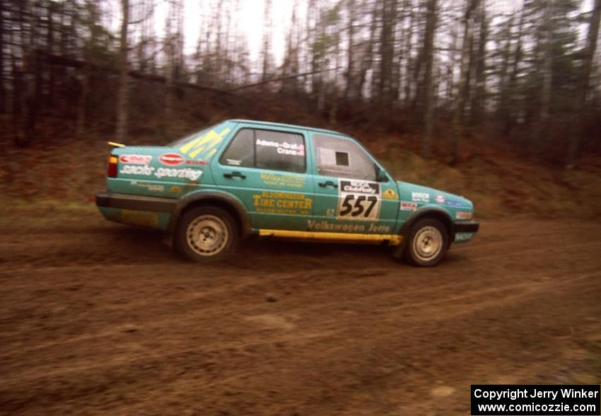 Damien Crane / Larry Warrington drift through a sweeper on East Steamboat Rd. in their VW Jetta.