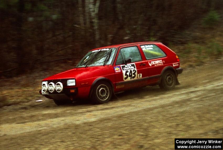 Mike Merbach / Keith Dahlke at speed on East Steamboat Rd. in their VW GTI.