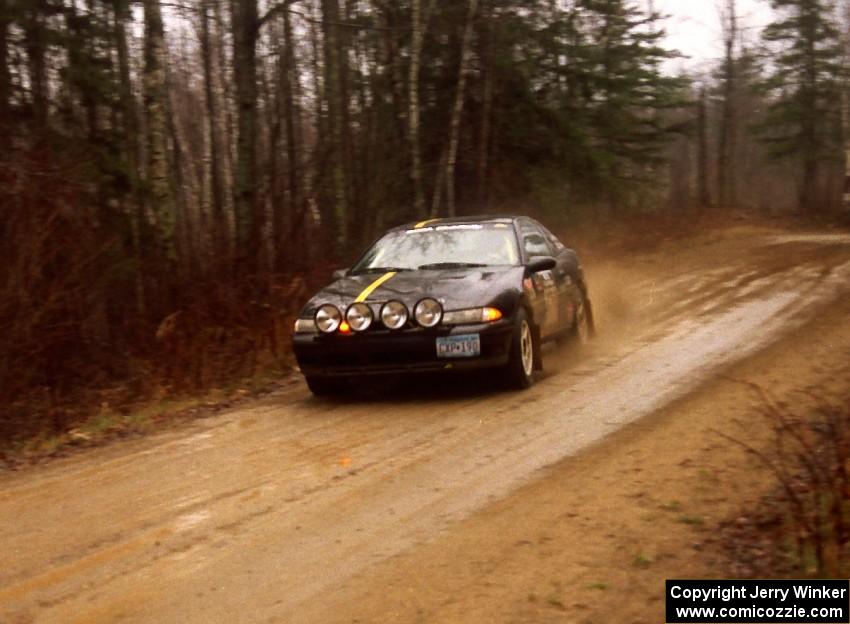 Brian Rehbein / Crystal Johnston at speed on East Steamboat Rd. in their Plymouth Laser.