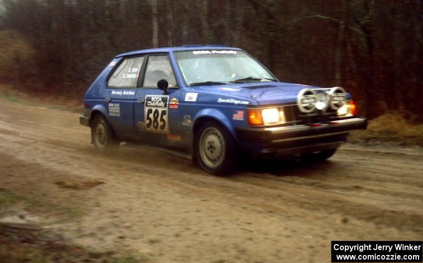 Dave Sterling / Stacy Sehr at speed on East Steamboat Rd. in their Dodge Omni GLH.