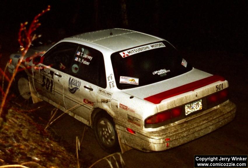 Todd Jarvey / Rich Faber come through the flying finish of the last stage in their Mitsubishi Galant VR4.