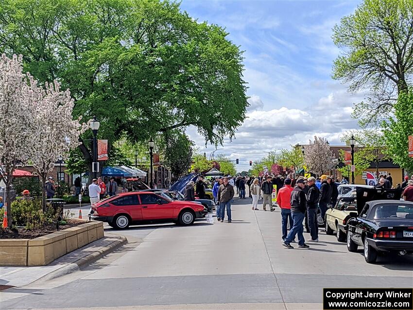 View of the car show heading south on Main St.