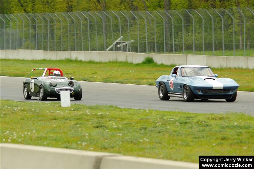 Daryn Bosell's Chevy Corvette and Jon Bauer's Austin-Healey Sprite