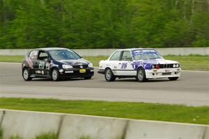 Brighten Hallberg's ITA BMW 325e and Tom Daly's STU VW Rabbit
