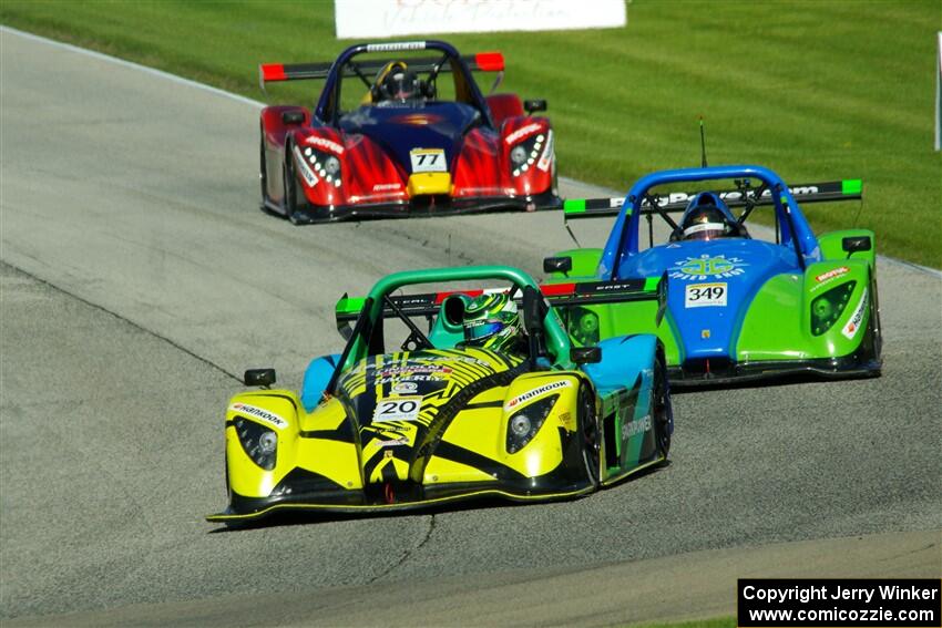 Austin Riley's Radical SR3 XX 1340, David Alban's Radical SR3 XX 1340 and Mark Allan's Radical SR3 XX 1500