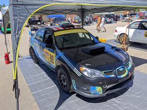 Matt James / Jackie James Subaru Impreza before the start of the event.