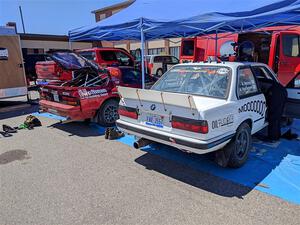 Adam VanDamme / Andrew Herron BMW 325i and Al Dantes, Jr. / Keegan Helwig Mazda RX-7 LS before the start of the event.