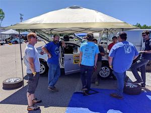 Derek Denti / Shanti Witt Acura RSX before the start of the event.