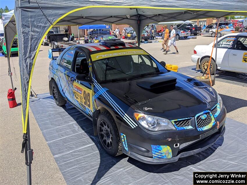 Matt James / Jackie James Subaru Impreza before the start of the event.