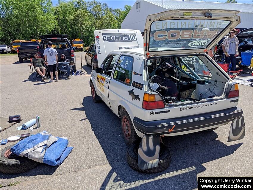 Heath Shively / Bryce Proseus VW Golf before the start of the event.