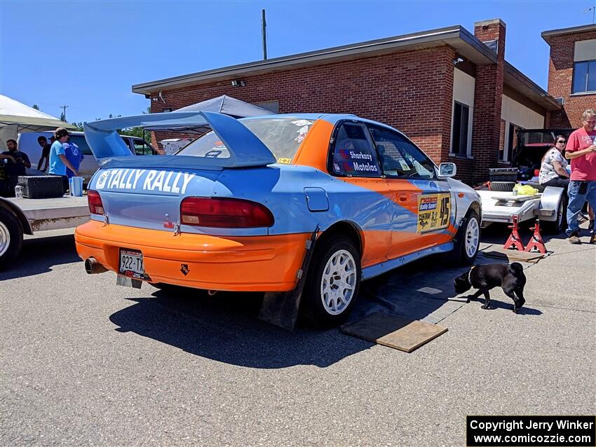 Tyler Matalas / Dustin Sharkozy Subaru Impreza LX before the start of the event.