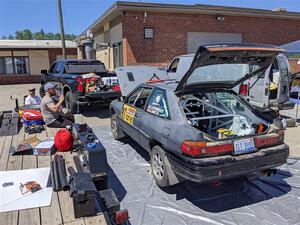 Jacob Kennedy / James Smith Ford Escort GT before the start of the event.