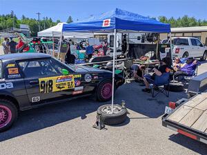 John Gusmano's Mazda RX-7 before the start of the event.