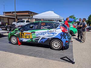 Josh Armantrout's Ford Fiesta before the start of the event.