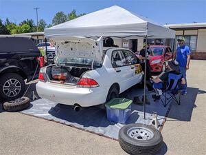 Andrew Bockheim / Salvatore LoPresti Mitsubishi Lancer before the start of the event.