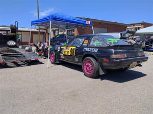 John Gusmano's Mazda RX-7 before the start of the event.