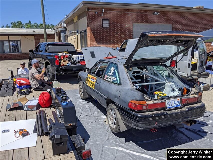 Jacob Kennedy / James Smith Ford Escort GT before the start of the event.