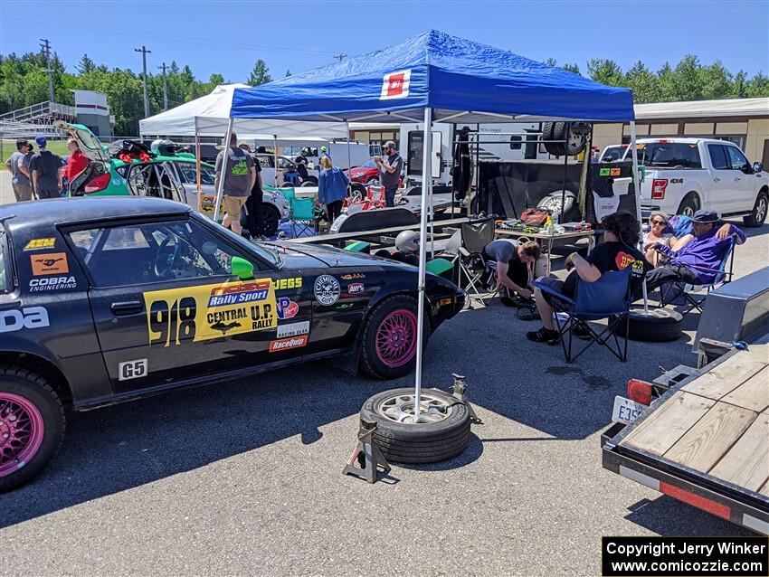 John Gusmano's Mazda RX-7 before the start of the event.