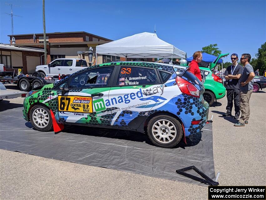Josh Armantrout's Ford Fiesta before the start of the event.