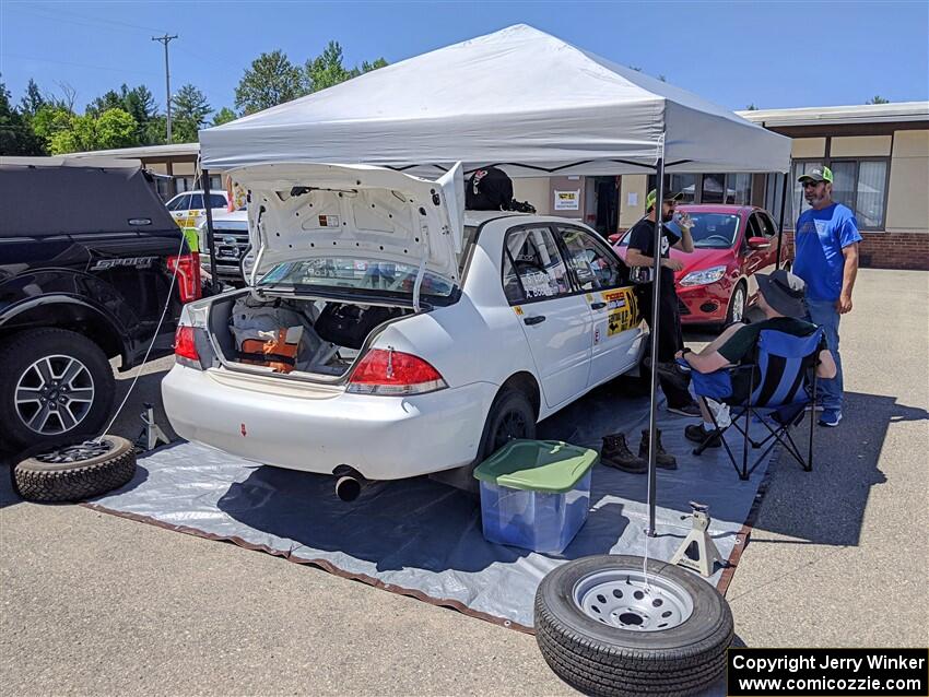 Andrew Bockheim / Salvatore LoPresti Mitsubishi Lancer before the start of the event.