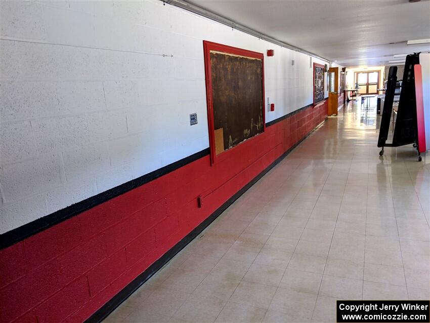 Can't tell if the inside of Powers High School looks like a bobber or a Pokemon poke ball.