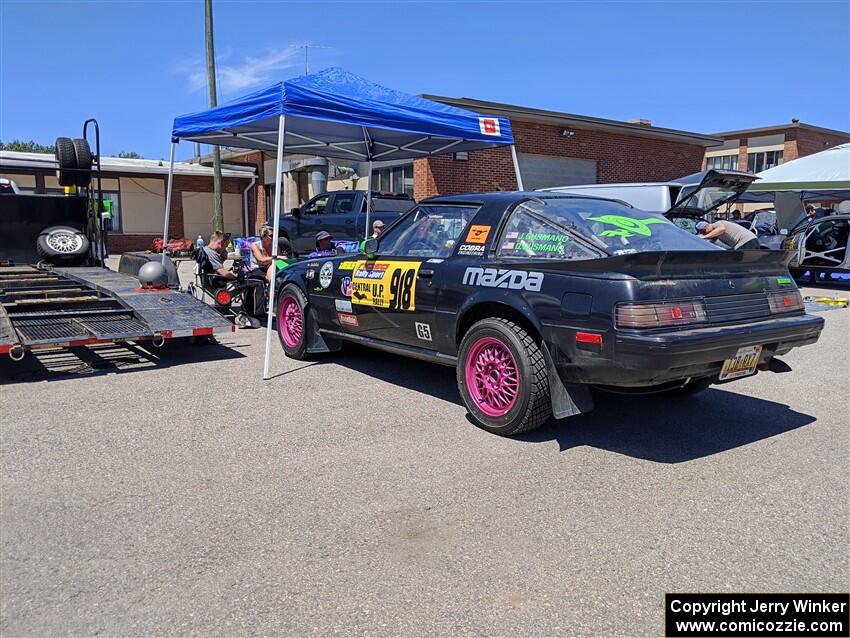 John Gusmano's Mazda RX-7 before the start of the event.