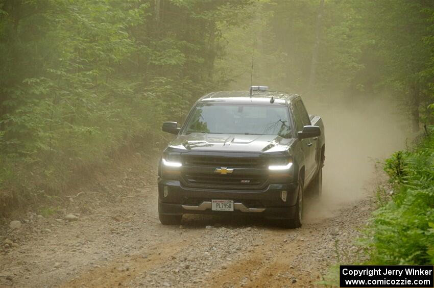 A Chevy Silverado ZR1 Pickup sweeps SS7, Sand Rd. Long.