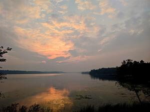 Wildfires from out west created a surreal sunset on the Thursday night before the event.