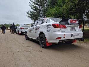 Nigel Maidment / Dylan Whittaker Lexus IS350 and Nathan Odle / Elliot Odle Lexus IS250 in the line for tech inspection.