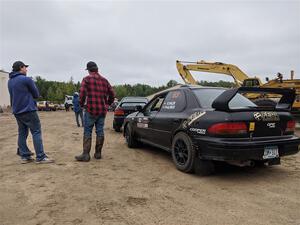 Jacob Kohler / Keith Paulsrud Subaru Impreza in the line for tech inspection.