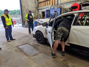 Tim Rooney / Anthony Vohs Subaru WRX STi goes through tech inspection.