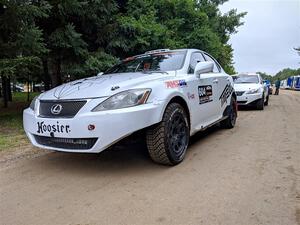 Nathan Odle / Elliot Odle Lexus IS250 and Nigel Maidment / Dylan Whittaker Lexus IS350 in the line for tech inspection.