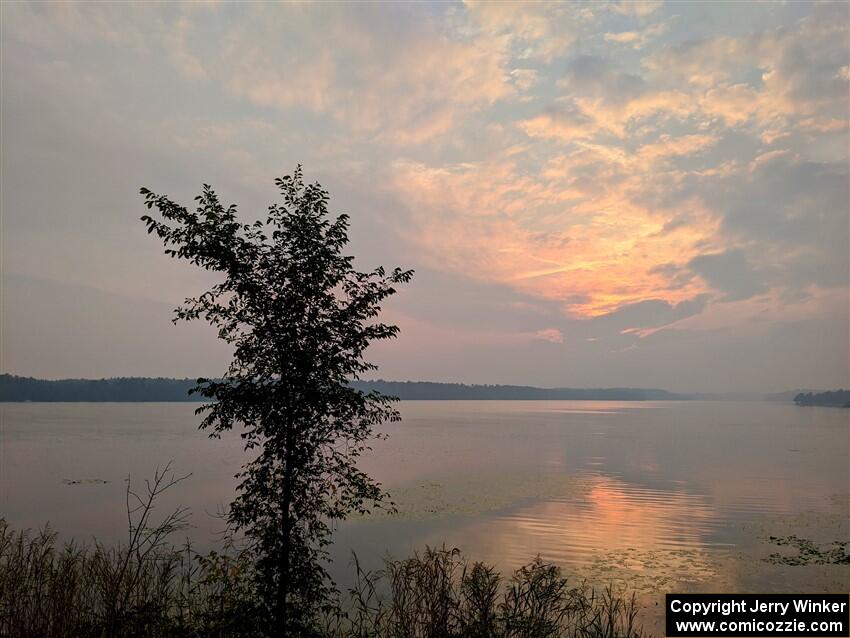 Wildfires from out west created a surreal sunset on the Thursday night before the event.