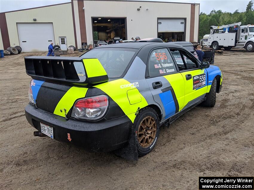 Colin Gleason / Quinn Trumbower Subaru Impreza 2.5RS in the line for tech inspection.