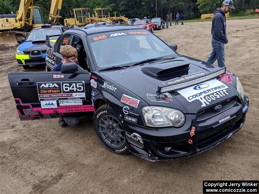 Todd Briley / Valerie Briley Subaru WRX STi in the line for tech inspection.