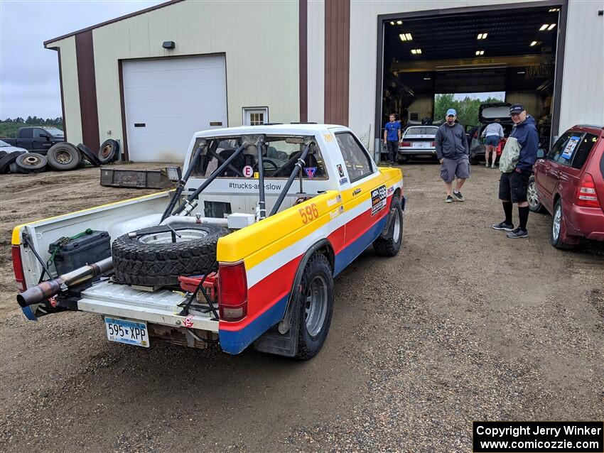 Scott Parrott / Ian Holmes Chevy S-10 in the line for tech inspection.