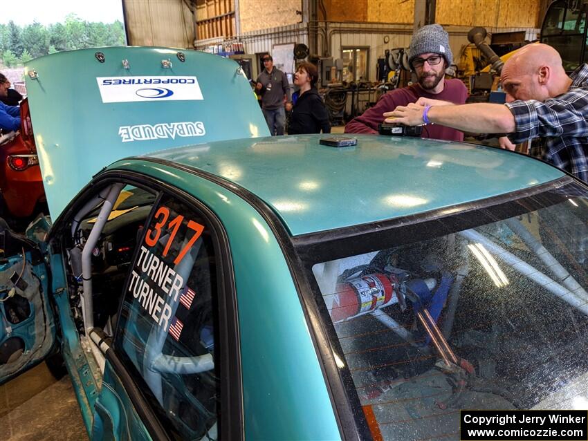 Kyle Turner / Kevin Turner Subaru Impreza goes through tech inspection.