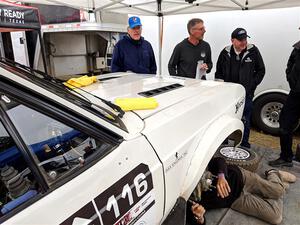 John Hill / Rebecca Ruston Ford Escort Mk II before the event.