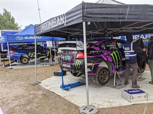 Travis Pastrana / Rhianon Gelsomino and Ken Block / Alex Gelsomino Subaru WRX STis before the event.