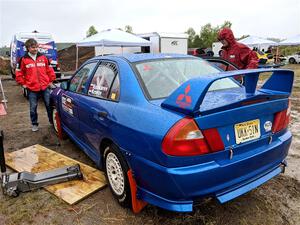 Dmitri Kishkarev / Keegan Helwig Mitsubishi Lancer Evo IV before the event.