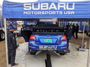 Travis Pastrana / Rhianon Gelsomino Subaru WRX STi before the event.