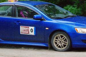 The '0' car, a Mitshibishi Lancer GTS, on SS1, Steamboat I.