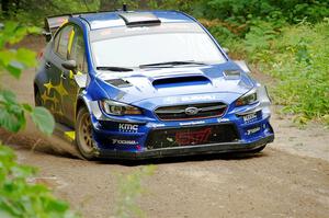 Travis Pastrana / Rhianon Gelsomino Subaru WRX STi on SS1, Steamboat I.