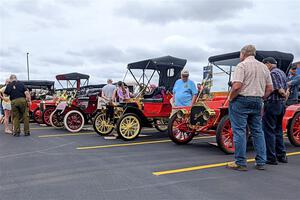 L to R) Paul Sloan's 1908 Ford, Rick Lindner's 1904 Ford, Steward Gibboney's 1907 Ford and Walter Burton's 1910 Buick