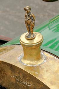 Hood ornament on Westley Peterson's 1911 Maxwell.